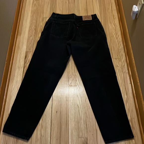 Levi’s women’s VINTAGE 550 Relaxed Fit Tapered Leg black denim jeans size 16L - Picture 6 of 12